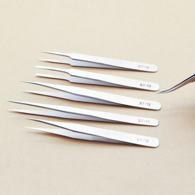 China Free Sample St Stainless Steel Tweezers Accurate Closing Laah Tweezers Private Label 90 Degree Tweezers for sale