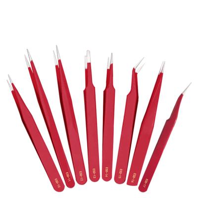 China Wholesale Red Extension Tweezers Las Laah Tweezers Stainless Steel for sale