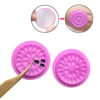 China Factory Wholesale Disposable Rounded Pallet Tray Plastic Eyelash Extension Glue Lash Extensions Gold Tattoo Ink Factory for sale