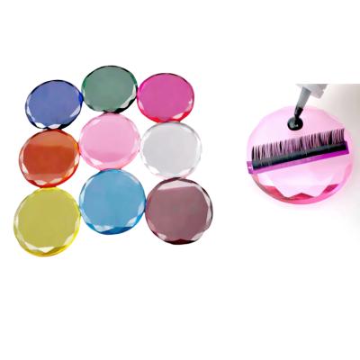 China Wholesale Lash Extension Round Transparent Pink Crystal Glass Eyelash Glue Holder white green blue Lash Extensions Gold Tattoo Ink for sale