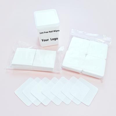 China Cloth Nails Amazon Hot Box Private Label Packing Nail Art Lint Free Wipe Customized Nail Polish Removal Cloths for sale