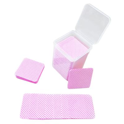 China Cloth Nails New Private Label Plastic Box Packing Lint Free Nail Cloths Customized Nail Polish Removal Cloths 200pcs for sale