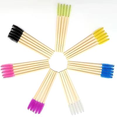 China DIY Makeup Handle Natural Bamboo Lash Brush Mascara Daily Wholesale Various Colors for sale