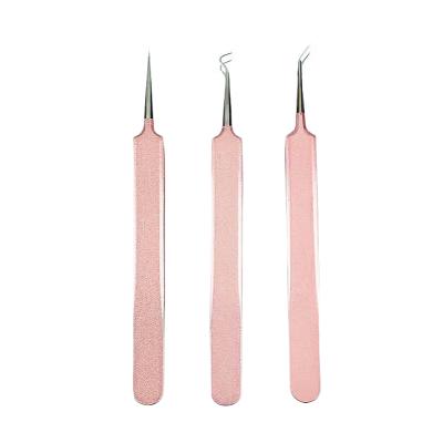 China Remove New Customized Logo Durable Acne Needle Stainless Acne Blackhead Remover Set Steel Acne Needle Suit for sale