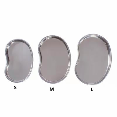 China Wholesale High Quality Cashew Makeup Eyebrow Tattoo Tool Tray Shape Silver Stainless Steel Makeup Eyebrow Tattoo Tool Kidney Tray for sale