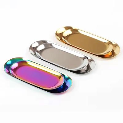 China Stainless Steel Tattoo Storage Rolling Trays Tray Silver Gold Cosmetics Jewelry Tray New Luxury Food Grade Cosmetic Jewelry Tattoo Tool for sale