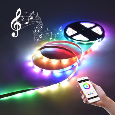 China Hotel WIFI Control Magic Color Flexible Strip Light, Variety Of Modes RGB Digital LED Strip 5050 Dynamic Timing With Music for sale