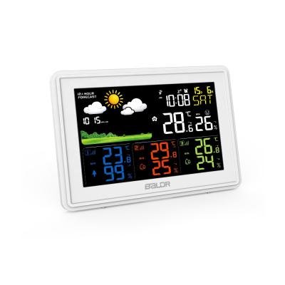 China BALDR B0359 Digital Weather Forecast Weather Station Temperature Humidity Radio Indoor Outdoor Alarm Clock for sale