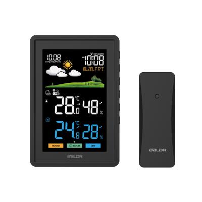 China Wireless Indoor Outdoor Portable Alarm Clock Thermometer Hygrometer Digital Home Automatic Wireless Hygrometer Weather Station For Sale for sale