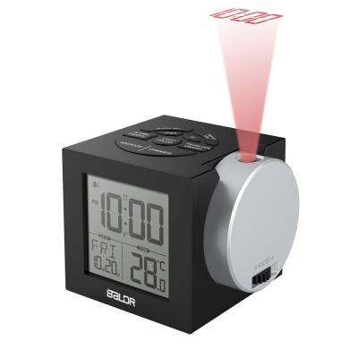 China Sizes Decorative Table Electric Alarm Clock Digital Projector Clock 7 Color Backlight for sale