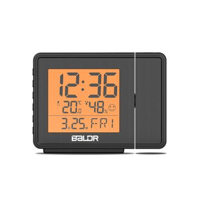 China Calendars Dimmable LCD Display Nap Function Temperature Clock Digital Projector Indoor Alarm Clock with Thermometer Hygrometer for sale