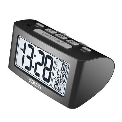 China Class Black Stocktake Sales Digital Nap Alarm Clock Electric Table Nap Clock With Indoor Backlight Thermometer for sale