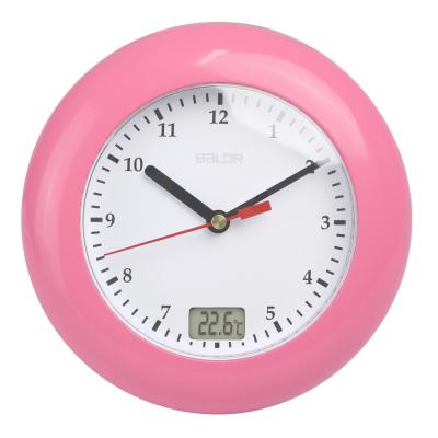 China BALDR B01005 Calendars Waterproof LCD Display Analog Wall Clock With Indoor Temperature for sale