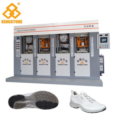 China TPU TR Schuh-einzige Herstellungsmaschine PVCs TPR für Sport beschuht 70-100 Paare pro Stunde und 4 Stationen zu verkaufen