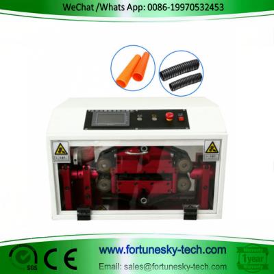 China HWN-86A Automatic Non Split Wire Loom Tubing Cutting Machine Accurate Cut Wave Crest Cut-Open Optional Max 38mm Diameter for sale