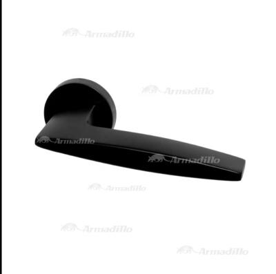 China Modern Unique Design Black Zinc Alloy Bedroom Door Handle for sale