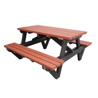 China Traditional eco-friendly commercial wood plastic picnic table recycled garden plastic wood outdoor table with bench for sale