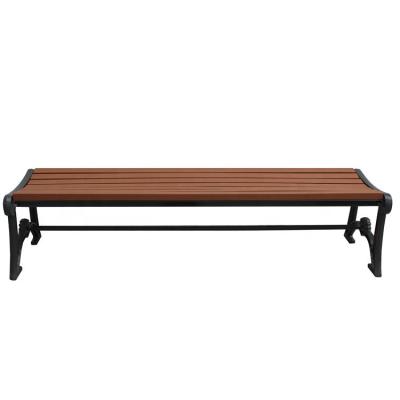 China Modern Backless Recycled Plastic Slats And Cast Iron Legs Park Bench Seat for sale