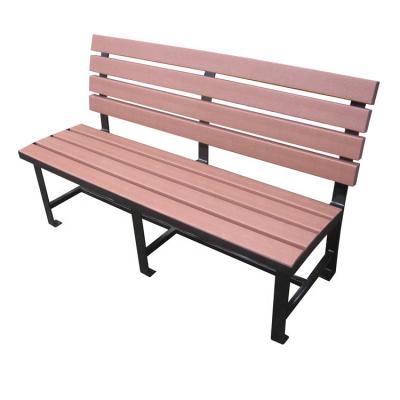 China Modern Wood Plastic Bench Outdoors , Wooden School Bench With Black Rectangular Frame for sale