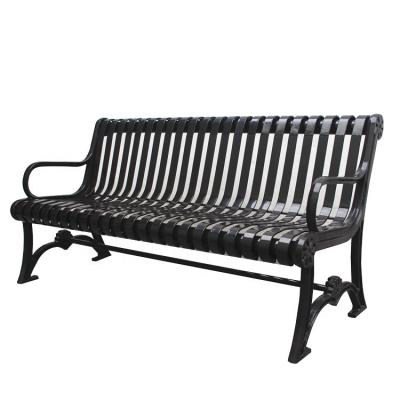 China Modern Outdoor Cast Iron And Metal Garden Bench Outdoor Steel Bench for sale