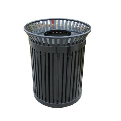 China 36 Gallon Capacity Outdoor Metal Garbage Steel Sustainable Container Metal Trash Can for sale