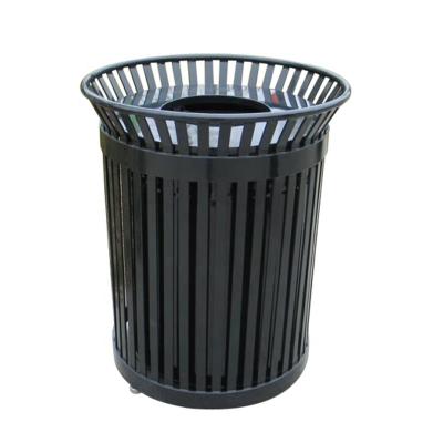 China Sustainable Outdoor Furniture Polyester Powder Coated Metal Garbage Bin Rack Street Bin 150l for sale