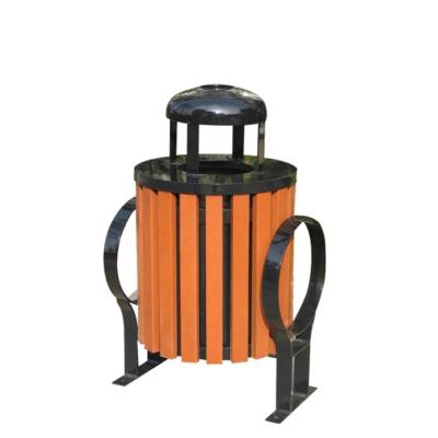 China Sustainable Outdoor Street The Public Log Trash Bin With Lid for sale