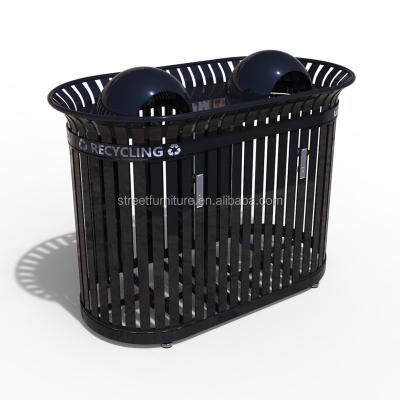 China 2 Compartment Sustainable Exterior Metal Recycling Waste Tray for sale