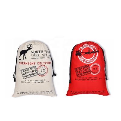 China Christmas Ornaments China Manufacturer Hot Sale Custom Drawstring Candy Bag Santa Sack Wholesale Christmas Gift Bag for sale