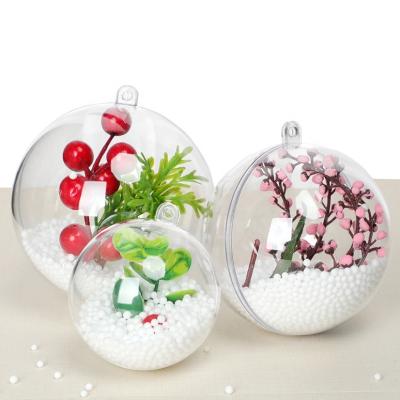 China PET Round Balls Cheap Wholesale Hot Sale Christmas Ornaments Transparent Suspendable Christmas Ball for sale