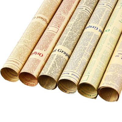 China Factory direct sale anti-rust gift newspaper hot selling wrapping paper flower bouquet English newspaper English newspaper for sale