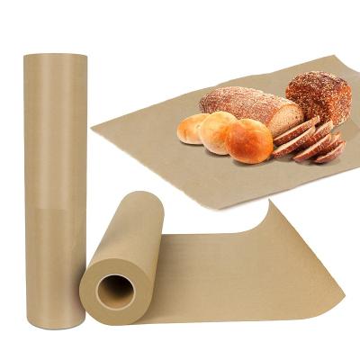 China Custom Logo Greaseproof Printed Food Grade Kraft Paper Rolls Wholesale Waxed Paper Greaseproof Baking Roll for sale