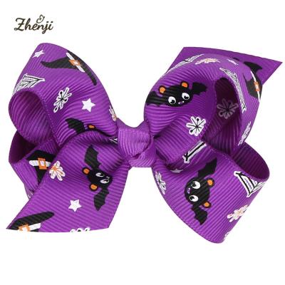 China Sweet Girls Boutique Big Bow 8*4cm Halloween Hairbow Toddler Hair Bow for sale