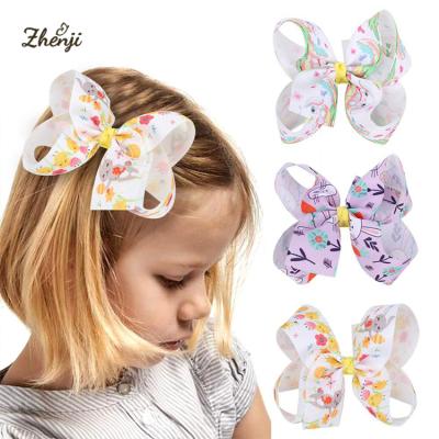 China AliExpress Sweet Easter Spring Festival Children's Bunny Cartoon Bowknot Hair Bow Bangs Side Clip Hair Accessories For Kids for sale