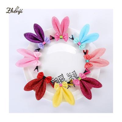 China Easter sweet children sparkle hairpin cute bunny ears hair cut Korean baby hair accessories for sale