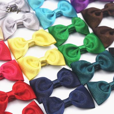 China 2.75 Inch Soft Hair Bow Hairpin Glitter Polyester Ribbon Headdress Girl Hits Side Clip 9110 for sale