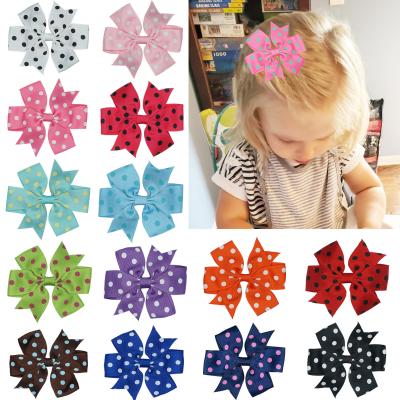 China Fashion Dovetail Polka Dot Hair Bow Hairpin Baby Bangs Clip Barrettes Headwear Kids Hair Accessories 061 for sale