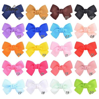 China Sweet Candy Color Small Hair Clips Ribbon Hair Bow Children Handmade Hair Accessories 444 for sale