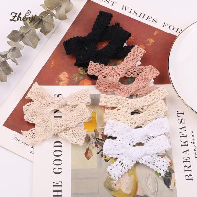 China Sweet Girls Lace Up Bow Hairpin Korean Fashion Simple Girl Bangs Cute Clip Kids Headdress 2313 for sale