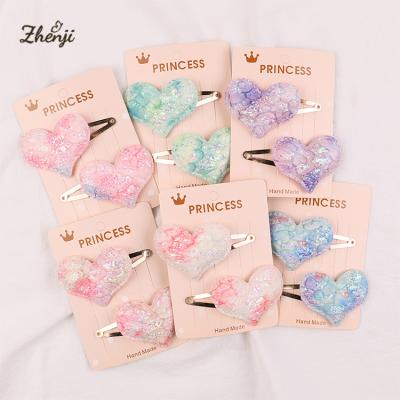 China Sweet Korean children's sequin hairpin rainbow bb clip love star set colorful snap 2250 pink clip for sale