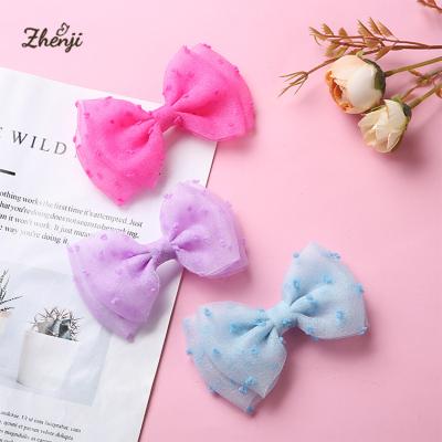 China Large Mesh Bow Hairpins Kids Hair Bow Hair Clips Kids Accessories Tulle Girls Soft Baby Hair Accessories for sale