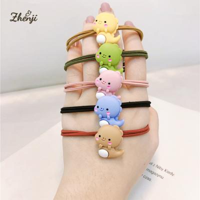 China Free Shipping Soft Colorful Cartoon Dinosaur Hair Elastic Rubber Band For Women Hair Tie Hair Accessories For Girls for sale