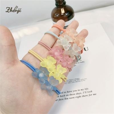 China Free Shipping Sweet Small Cute Sheer Bear Girl Hair Rope Hair Buckle Circle Simple Hair Accessories for sale