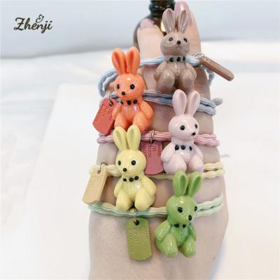 China Soft Free Shipping Rubber Bunny Hair Ties Rabbit Hair Cute Acrylic Elastic Bunny Top Band Hair Accessories for sale