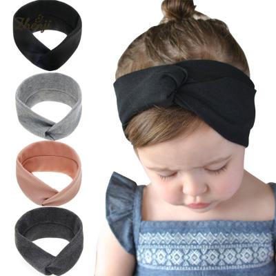 China Sweet Children Cross Elastic Hair Band Babies Solid Color Rabbit Ear Baby Decorative Headbands Wholesale for sale