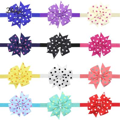 China Sweet Girls Ribbon Polka Dot Headbands Dovetail Bow Hair Band Baby Headdress Hair Accessories for sale