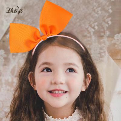 China Sweet Princess Ribbon Hairband Girls Birthday Party Kids 7.28inch Korean Bow Hair Circle Children Headband Hair Accessories 2387 for sale