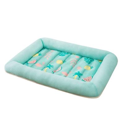 China Luxury Travel Summer Ice Silk Sleep Bed For Puppy Non-slip Bottom Pet Cooling Mat For Dogs Cats for sale