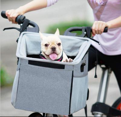 China Sustainable Pet Bicycle Carrier Bag Pet Car Front Bag Walk Dog Pet Bicycle Bag for sale