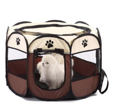 China Factory Price Size M Steel Wire Stents Breathable Collapsible Octagonal Pet Cages for sale